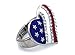 cocojewelry 4th of July American Flag Heart Star Stretch Resizable Band Cocktail Ring