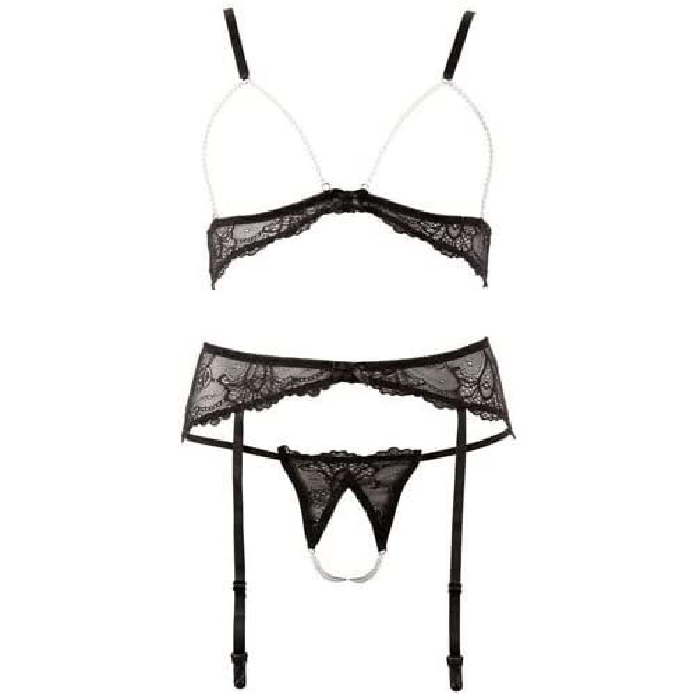 Abierta Fina Bra Set Pearl M