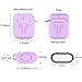 amasing AirPods Case 7 in 1 Airpods Accessories Kits Protective Silicone Cover for Airpod(Front led Not Visible) with Ear Hook Grips/Airpods Staps/Clips/Skin/Tips/Grips (airpidscase1 Purple)
