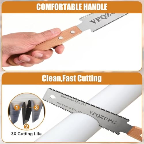 6 Inch Japanese Pull Saw,Hand Saw Woodworking Tools,Wood Handle, Sharp & Lightweight photo 10