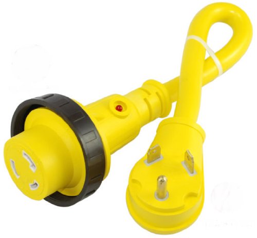 Conntek 14355 RV Pigtail Adapter RV 30 Amp Male Plug To 30 Amp Locking Female Connector