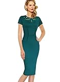 VfEmage Womens Elegant Vintage Hollow out Embroidered Casual Party Dress