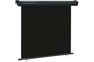 vidaXL Retractable Side Awning, Roll up Window Shade, Outdoor Folding Privacy Screen for Deck Porch Garden Terrace Balcony, 63"x98.4" Black