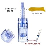 Ultima A6 Pen Replacement Parts - 50pcs A6 Cartridges with 1pc Scraping Massage Tool (12 Bayonet Slot)