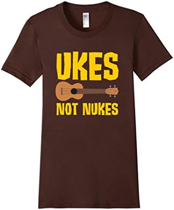Women's Ukes Not Nukes T-Shirt Large Brown