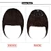 Clip in Human Hair Fringe with Temple Front Neat Bangs Hair Extension Thick Full Tied Bangs Flat Fringe Hair Piece for Women One Piece #02 Dark Brown