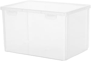 TOBBOMEY Transparent Stackable Plastic CD Storage Box Organizer Clear Disc and Dvd Case Holder for Home