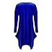 WearLove Women Asymmetrical Loose Long Sleeve Pockets Tunic Shirt Dress Blue L