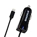 iPhone Car Charger, Shackle High Speed Travel Adapter with Extra Long Built-in Lightning Connector for iPhone 7 6S Plus 6 Plus 6 Se 5S 5 5C iPad Pro Air Mini 2 3 4 and Extra USB Port for Android