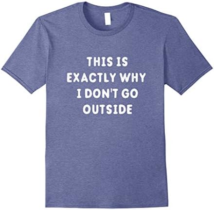 Mens This Is Exactly Why I Don't Go Outside T-Shirt | Introvert Large Heather Blue