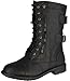 TOP Moda Women’S Pack-72 Military Lace Up Combat Boot,Black,8