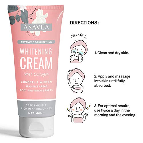 Lightening Cream, Underarm Whitening Cream Effective for Armpit, Knees, Elbows, Sensitive & Private Areas, Whitens, Nourishes, Repairs & Restores Skin