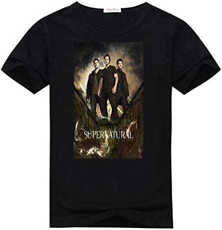 Anedreabe Women's Design O-neck T-Shirt Supernatural Printing L Black