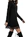 Leadingstar Women Scoop/Turtleneck Long Sleeve Irregular Lace Splice Shirt Dress