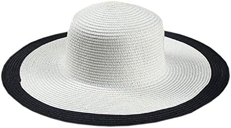 Women's Sun Hat UPF 50+ Beachwear Straw Hat Floppy Foldable Wide Brim Hat for Summer Holiday