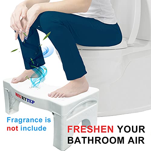 HEURYTEP Foldable Poop Stool, Toilet Stool for Potty Training, AntiSlip Toilet Step Stool 6.7