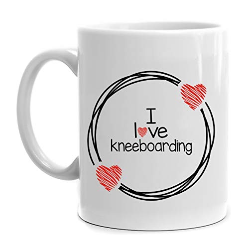 Eddany I love Kneeboarding Scribbled Mug 11 ounces