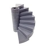 Lego Staircase Bundle - (1) Black - Support Axle and (8) Dark Bluish Gray - Spiral Steps