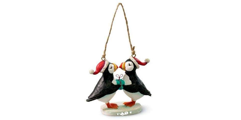 Cape Shore Poly Resin Kissing Puffin Bird with Gift Hanging Ornament