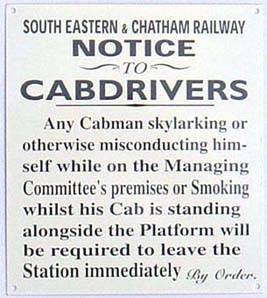 signs-unique ds South Eastern & Chatham Railway Cabdrivers Steel Wall Sign 180mm x 160mm (dp)