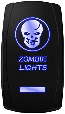 Vennas 5pin Laser Zombie Lights Symbol Rocker Switch ON-OFF LED Light 20A 12V BLUE