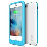 iPhone 6S Battery Case, iPhone 6 Battery Case [Ultra Thin 12.9mm] - UNU DX-Free iPhone 6 Battery Case 4.7 inch [White/Blue] - MFI Apple Certified 2400mAh External Protective Portable Charger Case