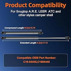 Euplokeer C16-04445 17in 55lb/245N Gas Shock Strut