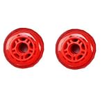 Set of Two PU Inline Skate Wheels Roller Skate Wheels 80MM Red