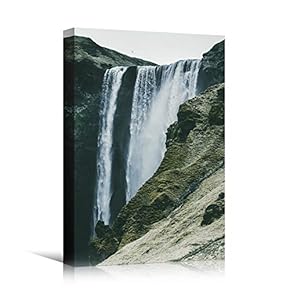signwin Canvas Wall Art Mountain Waterfalls Landscape Multicolor...