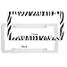 OxGord 2pc Set Plastic License Plate Frames with ZebraTiger Stripes - for Car, Truck, Van, SUV - White Black