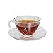 Teacup and Saucer Set Coffee Clear Glass Cup and Saucer Set-12 Piece