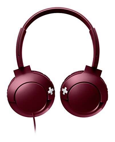Philips Bass+ SHL3075 Closed-Back Headphones with Mic (Red)