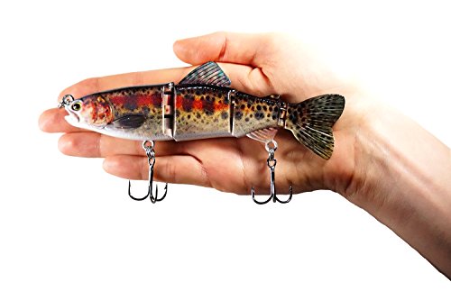Eye Candy Fishing Lures 6" Jointed Lifelike Rainbow Trout Sinking Swimbait Hard Fishing Lure