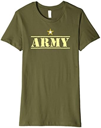 Womens Classic Vintage USA Army Military Logo T-Shirt Small Olive