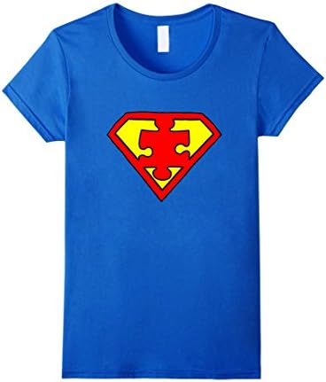 Women's Super Autism Superhero Man Jigsaw Puzzle Hero T-Shirt Medium Royal Blue