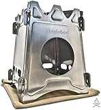 überleben Stoker Flatpack Stove | Twig, Stick, or Wood Burning | Compact & Collapsible | Emergency Bushcraft Survival, Camping or Backpacking | Unwaxed Canvas Sleeve