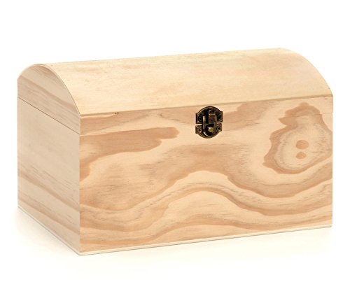 Glorex Wooden Treasure Chest, Natural, 26 x 17.5 x 16 cm