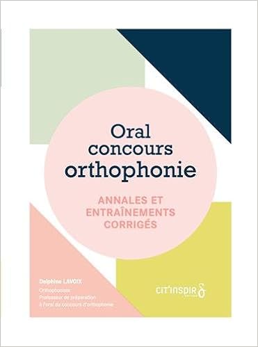 Oral Concours Orthophonie Amazon Com Books