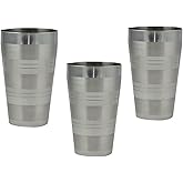 Satre Online and Marketing Stainless Steel Tumblers set of 3 (3 Piece) Big Size,Unbreakable Drinking Glasses,Chilling Beer Glasses,Lassi Glasses
