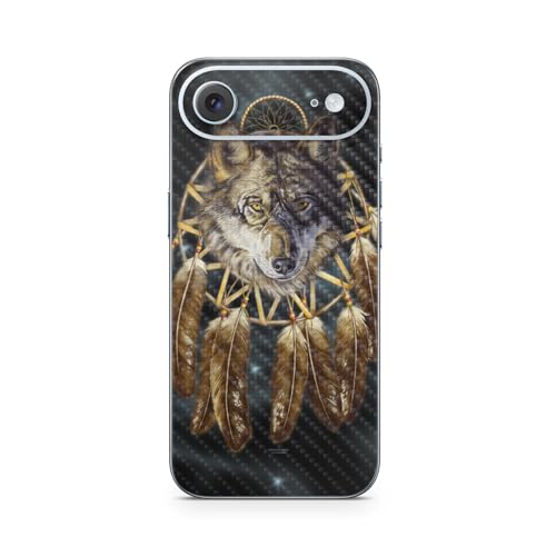 Carbon Fiber Phone Skin Compatible with Apple iPhone Air - Wolf Dreams - Premiu…