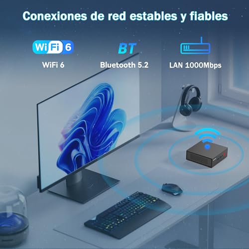 SOAYAN N2 Mini PC, Alder Lake-N100, 16GB DDR4 RAM 500GB SSD Mini Computer, PC Fisso Mini Supporto WIFI6, BT5.2, 2 HD, 4 USB3.2, 4k Dual Display