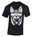 Raxo Cat Sunglasses Headphones T-shirt Music Party Kitten Animal Lover Shirt