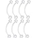 CrazyPiercing 8PCS Cartilage Earring Lip Piercing Eyebrow ring 16g Curved Barbell Clear Acrylic Bar