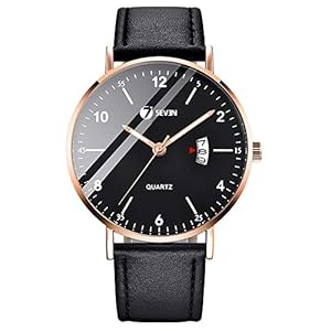 SEVEN Analogue Men’s Watch (Black Dial Black Colored Strap)