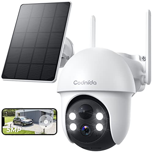 Codnida 5MP Security Camera Outdoor,Solar Security Camera Wireless