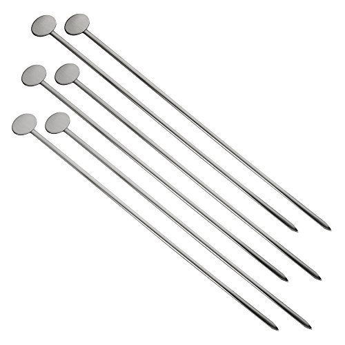 TOPHOME BBQ Sticks Oven Sticks Skewers Set Flat Stainless Steel Barbecue Skewer Reusable Grilling BBQ Stick Skewer Kabob Skewers 11.5