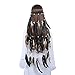 Hippie Feather Headband Boho Headdress - AWAYTR Feather Crown Elastic Gypsy Festival Headband Indian Hair Accessories (Green+black)