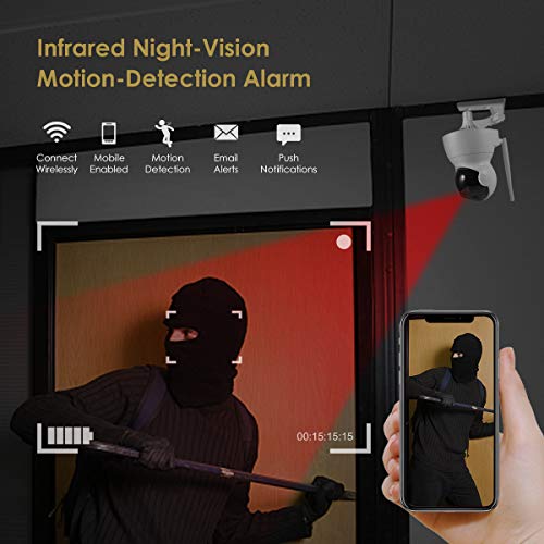 Wireless Security Camera, Home Security Surveillance Video Camera with Two Way Audio, 720P Pan/Tilt Night Vision Baby Monitor, Nanny Cam