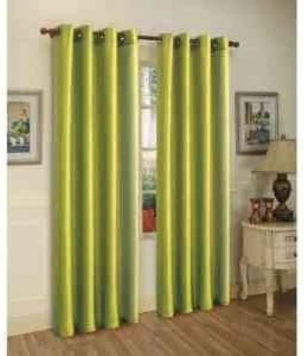 Amazon Com Two Panels Blackout Lime Green Grommet Faux Silk
