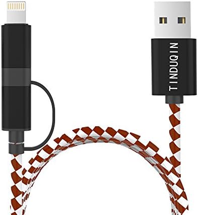 Tinduqin GPS positioning cable usb data cables for smart phone GPS positioning device Finding dory car fro iphoneX iphone8 all micro ports for mobile phones to charge quickly! (Brown white)